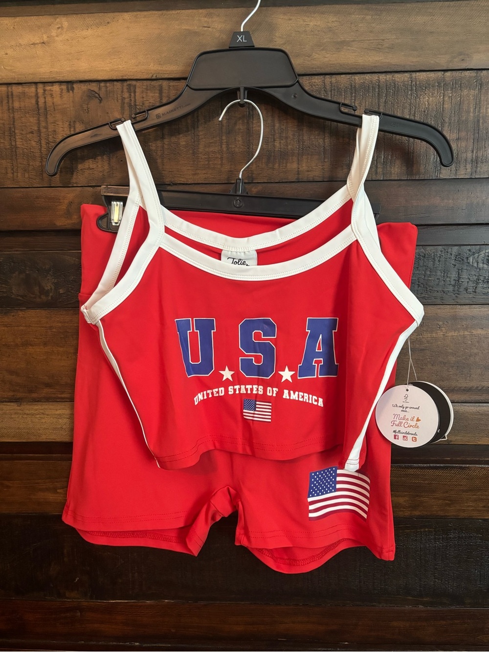 🇺🇸NWT Red Girls USA Two-Piece Tank & Shorts Set🇺🇸